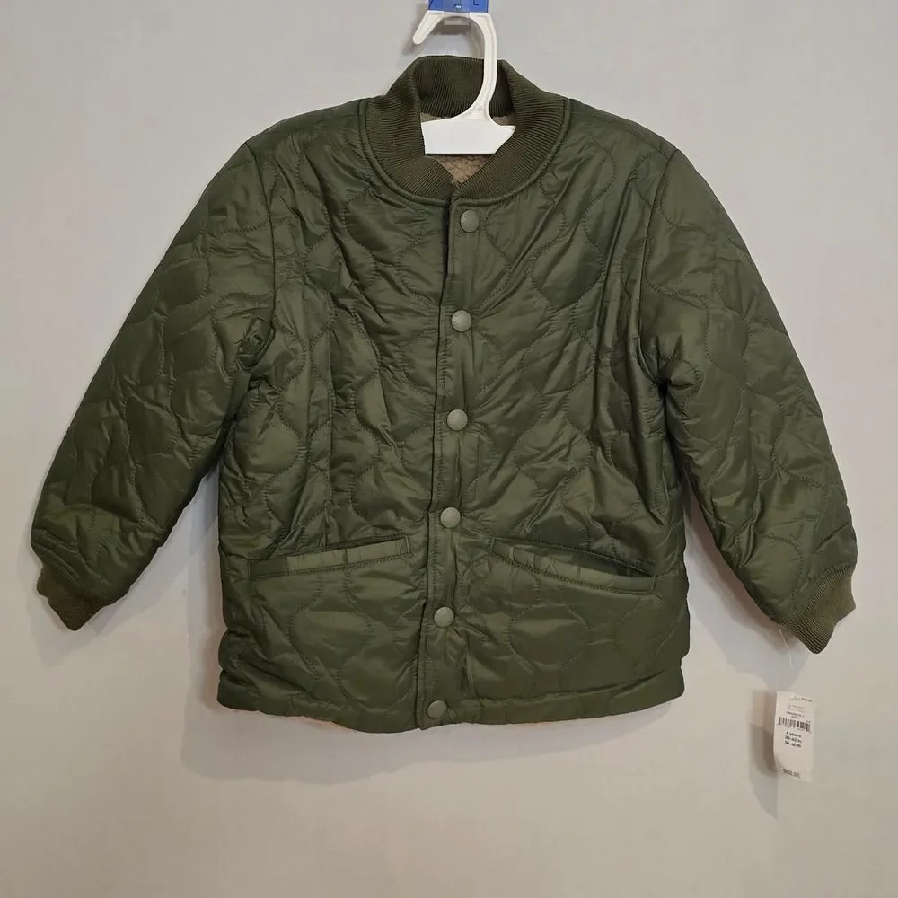 Baby GAP Cozy Olive Green Quilted Kids Jacket Size 4 years Old